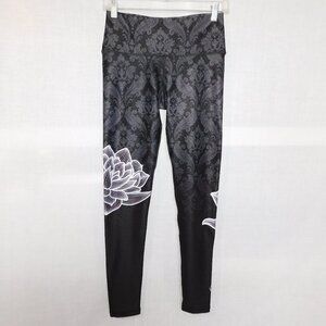 My Inner Fire Lotus Leggings Black White Yoga Workout Athletic Womens 6